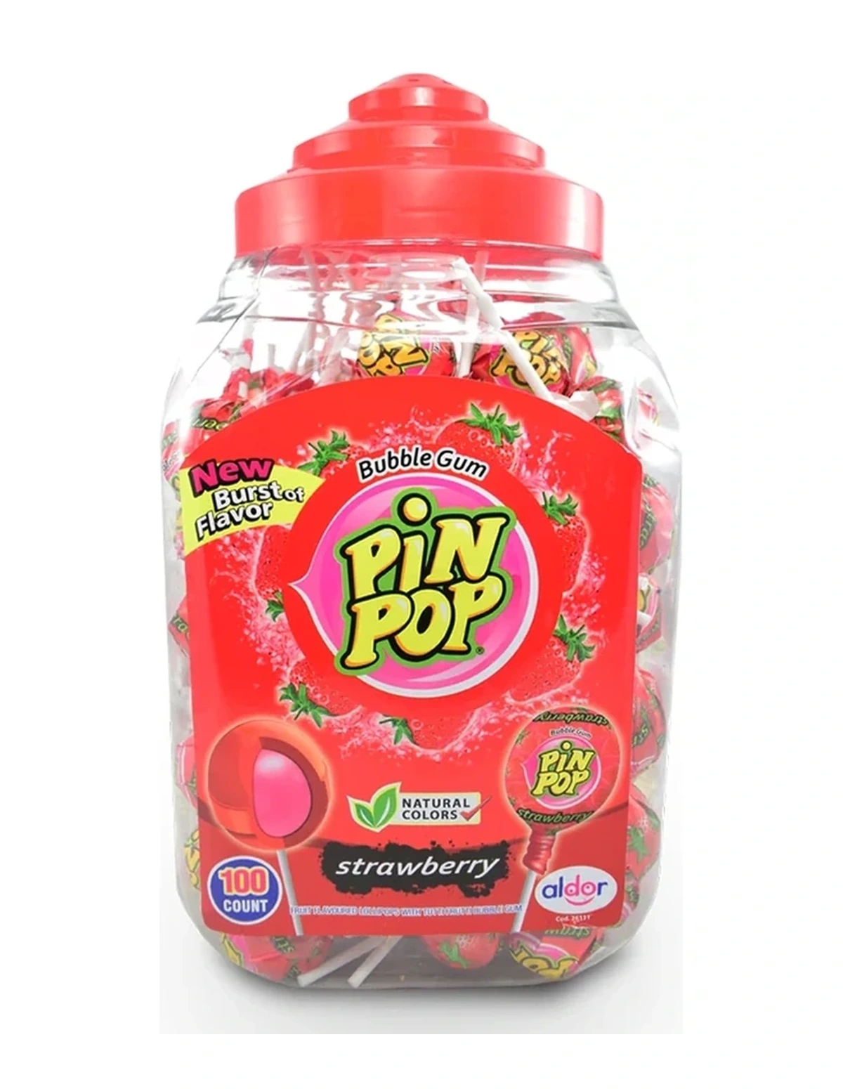[P000095] PIN POP STRAWBERRY - BUBBLE GUM [JB]