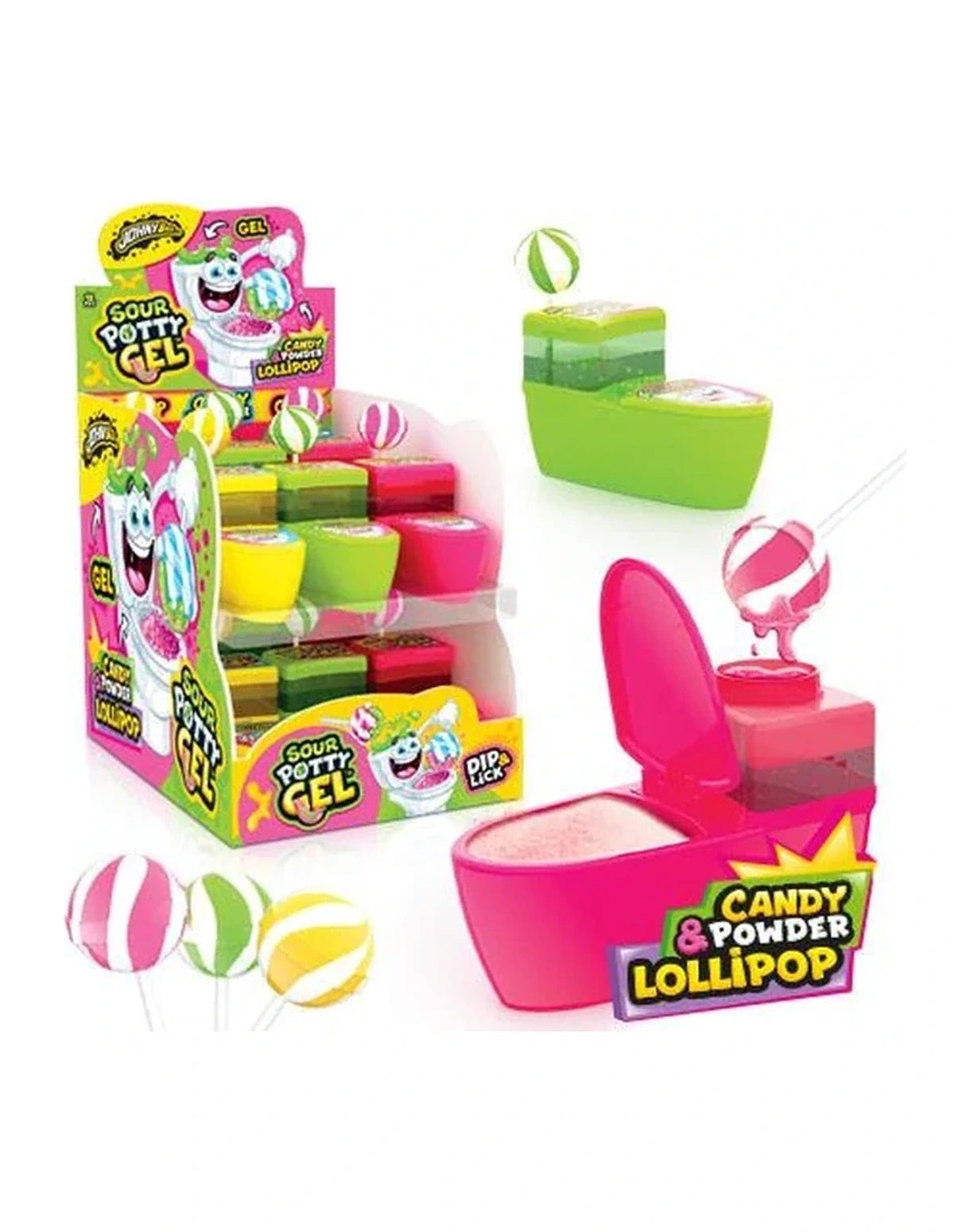 [P000329] SOUR POTTY + GEL - CANDY & POWDER LOLLIPOP - DIP & LICK [JB]