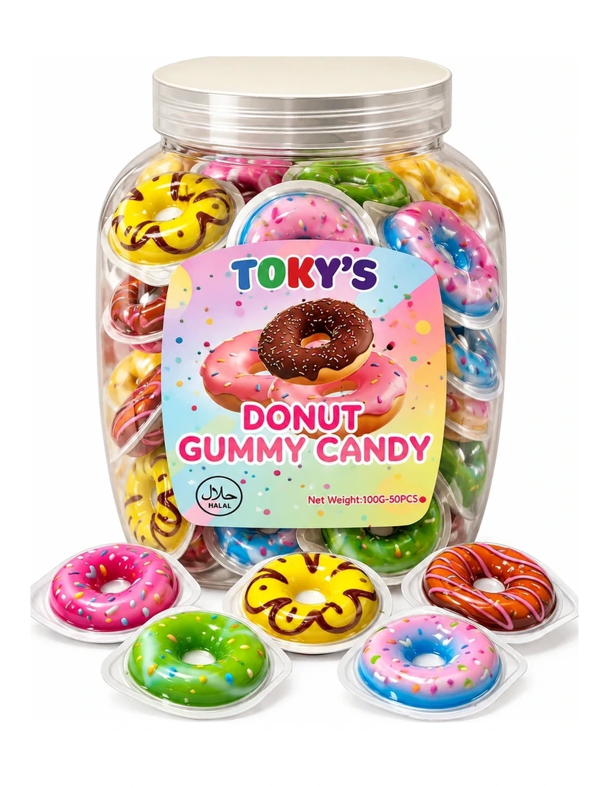 [P000423] TOKY'S DONUT GUMMY CANDY JAR