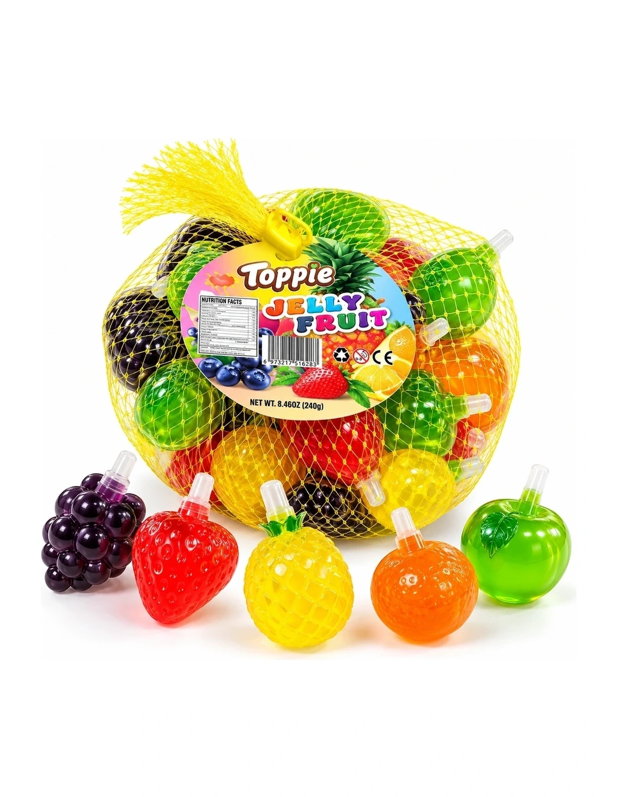 [P000393] TOPPIE JELLY FRUITS - MESH BAG - FILELI