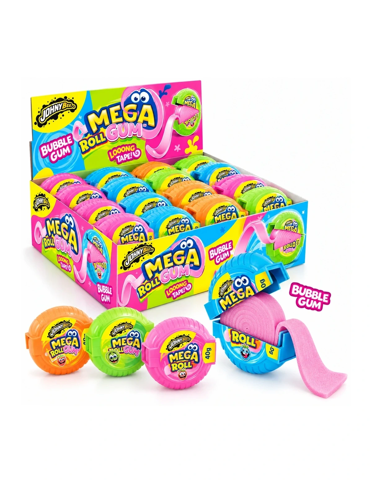 [P000332] MEGA ROLL GUM - LOONG TAPE - BUBBLE GUM - '24 DISPLAY [JB]