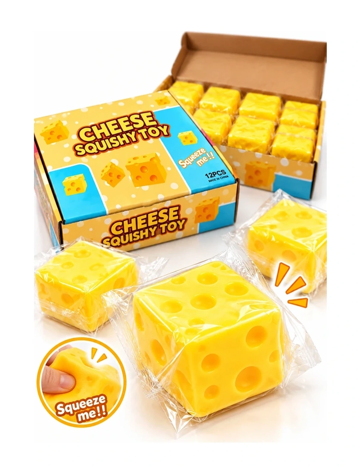 [P000410] CHEESE SQUISHY TOY - SQUISH TIKTOK - CAR TOY