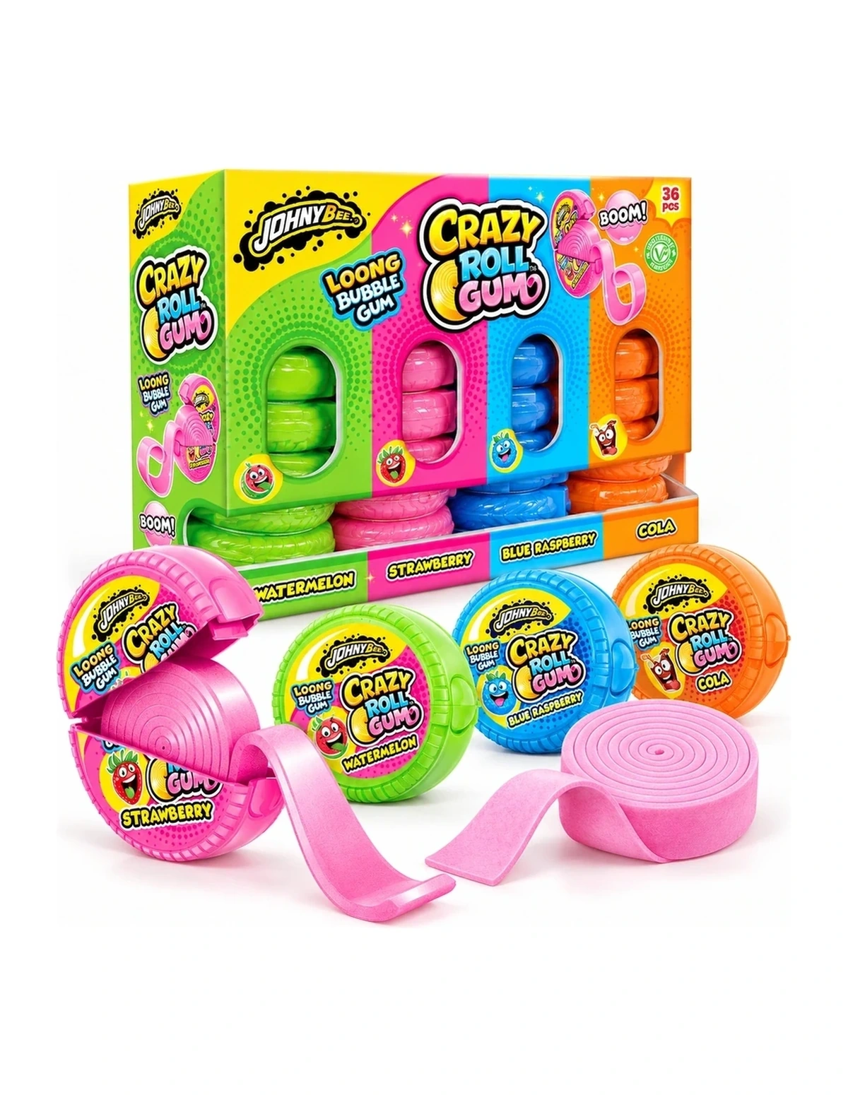 [P000397] CRAZY ROLL GUM - LOONG BUBBLE GUM - '36 STAND [JB]