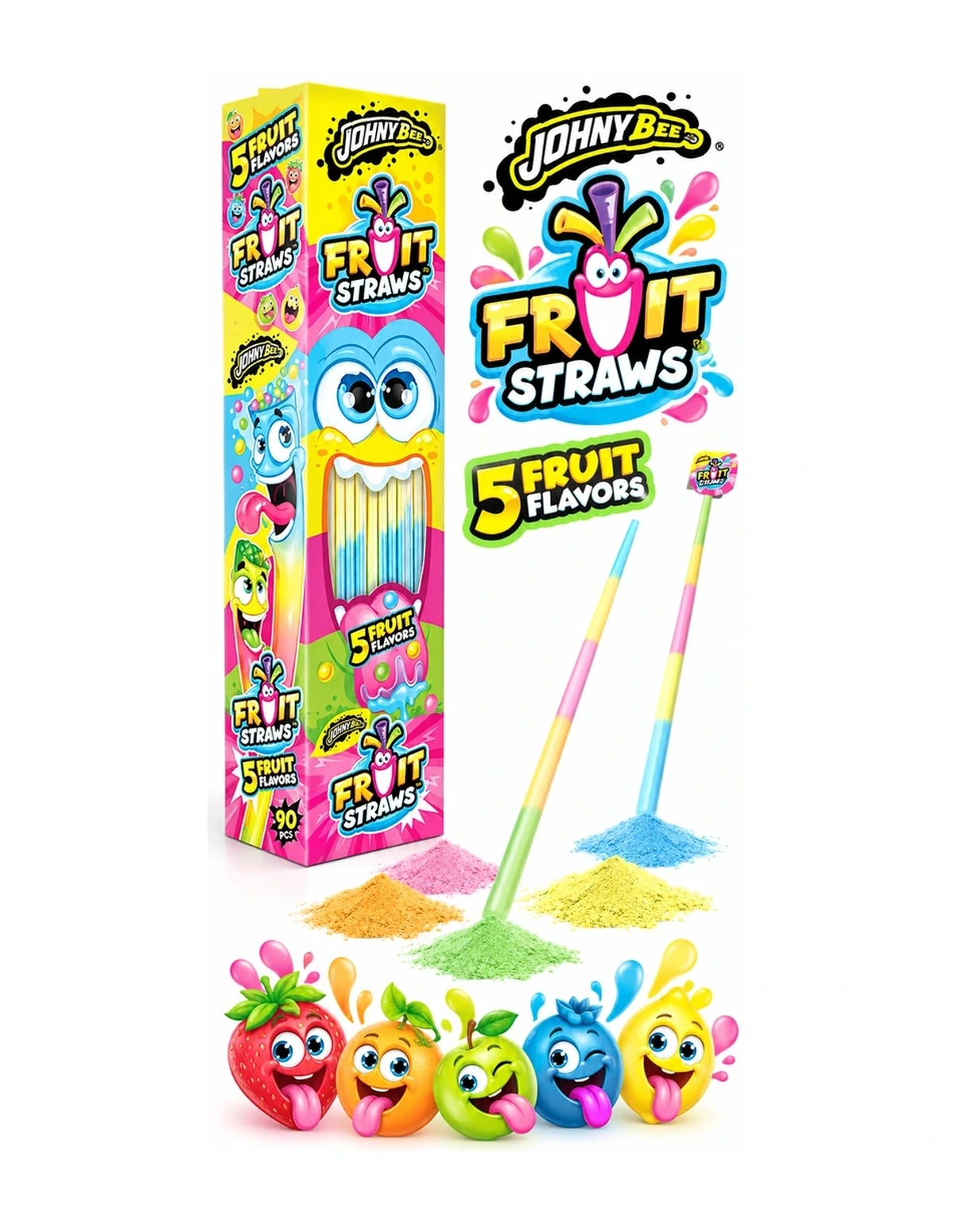 [P000114] FRUIT STRAWS - 5 FLAVORS [JB]