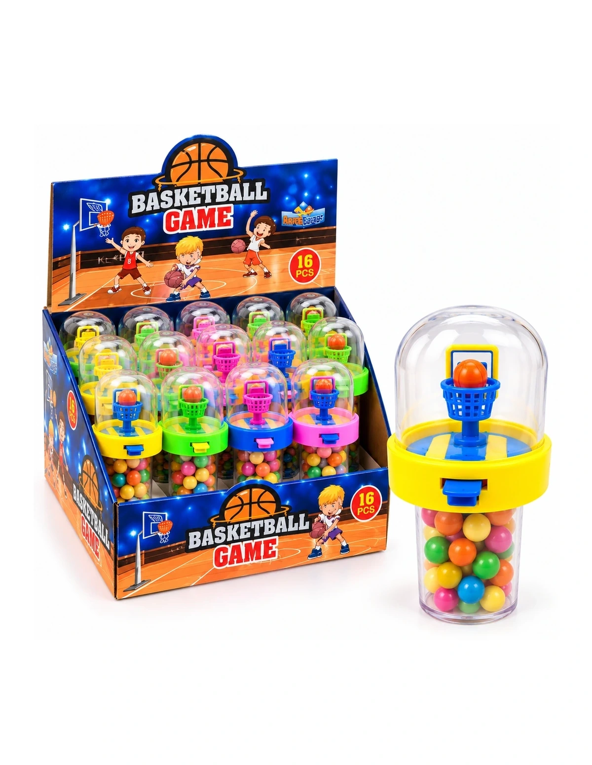 [P000312] FUN - TASTEX - BASKETBALL GAME - CANDY TOYS [YE]