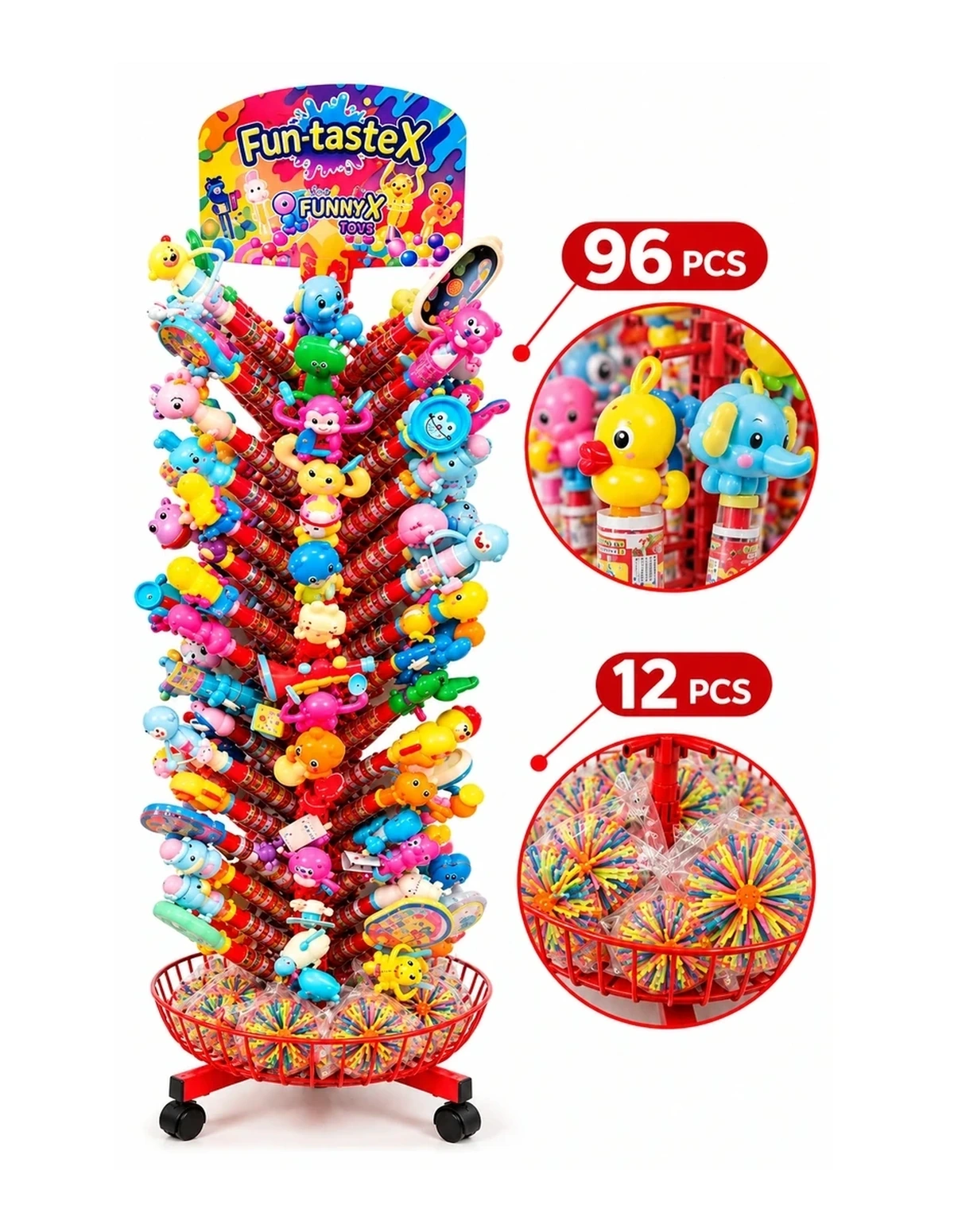 [P000353] FUN - TASTEX MIXED FUNNY CANDY TOYS '96 - FOR METAL STAND [YE]