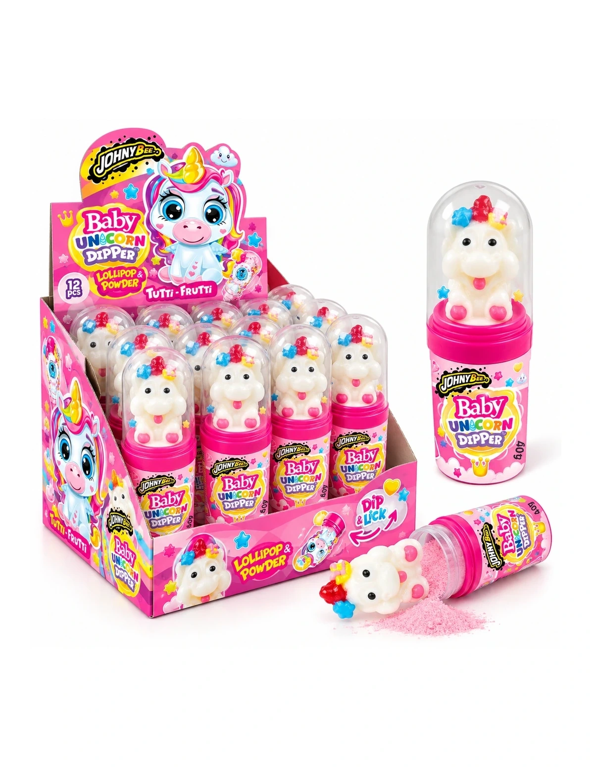 [P000042] BABY UNICORN DIPPER - LOLLIPOP & POWDER - DIP & LICK [JB]