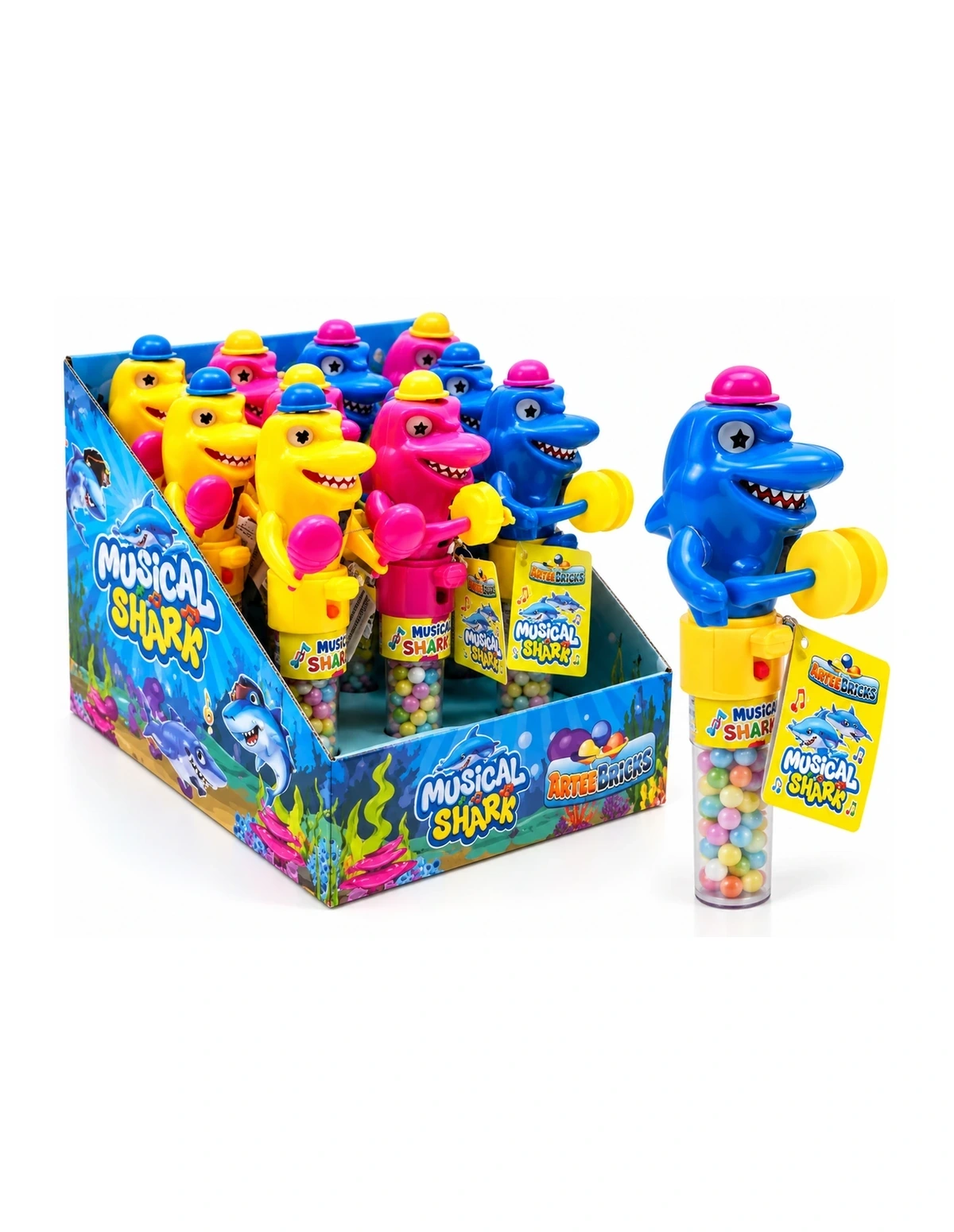 [P000273] MUSICAL SHARK - CANDY TOYS [YE]