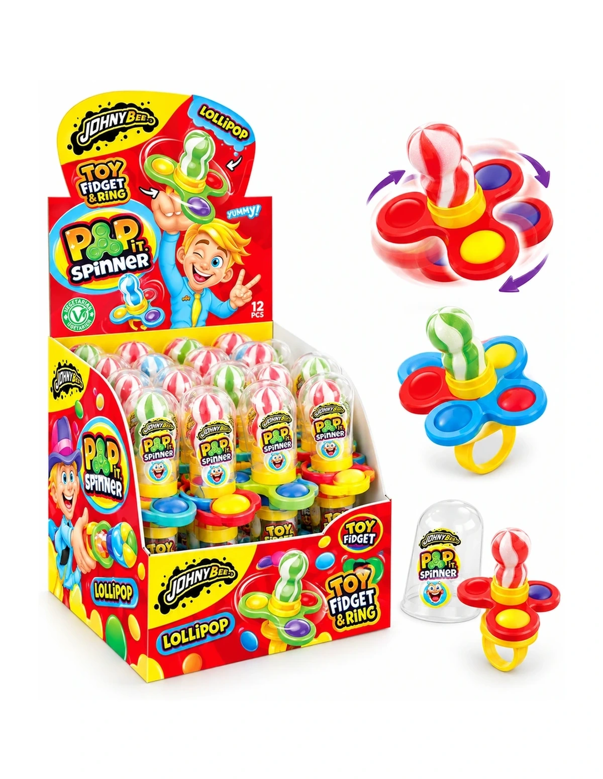 [P000341] POP IT SPINNER - FIDGET RING - LOLLIPOP [JB]
