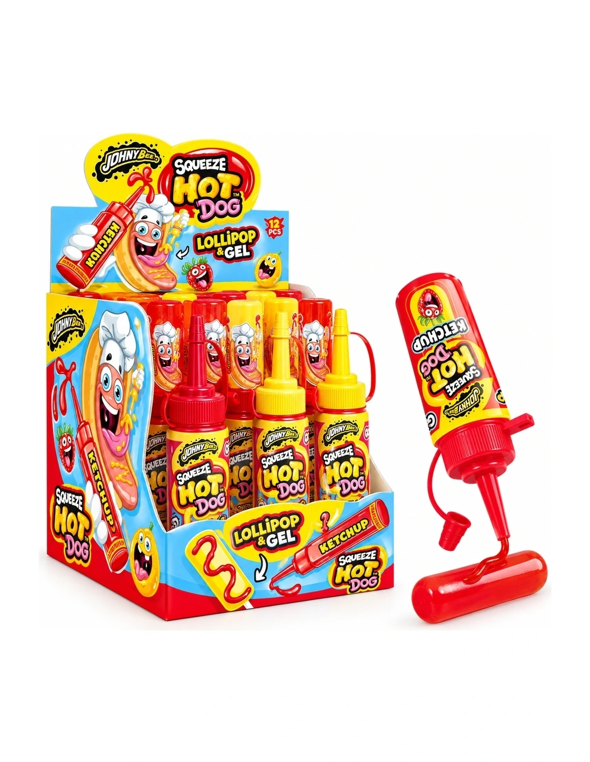 [P000340] SQUEEZE HOT DOG - LOLLIPOP & GEL [JB]
