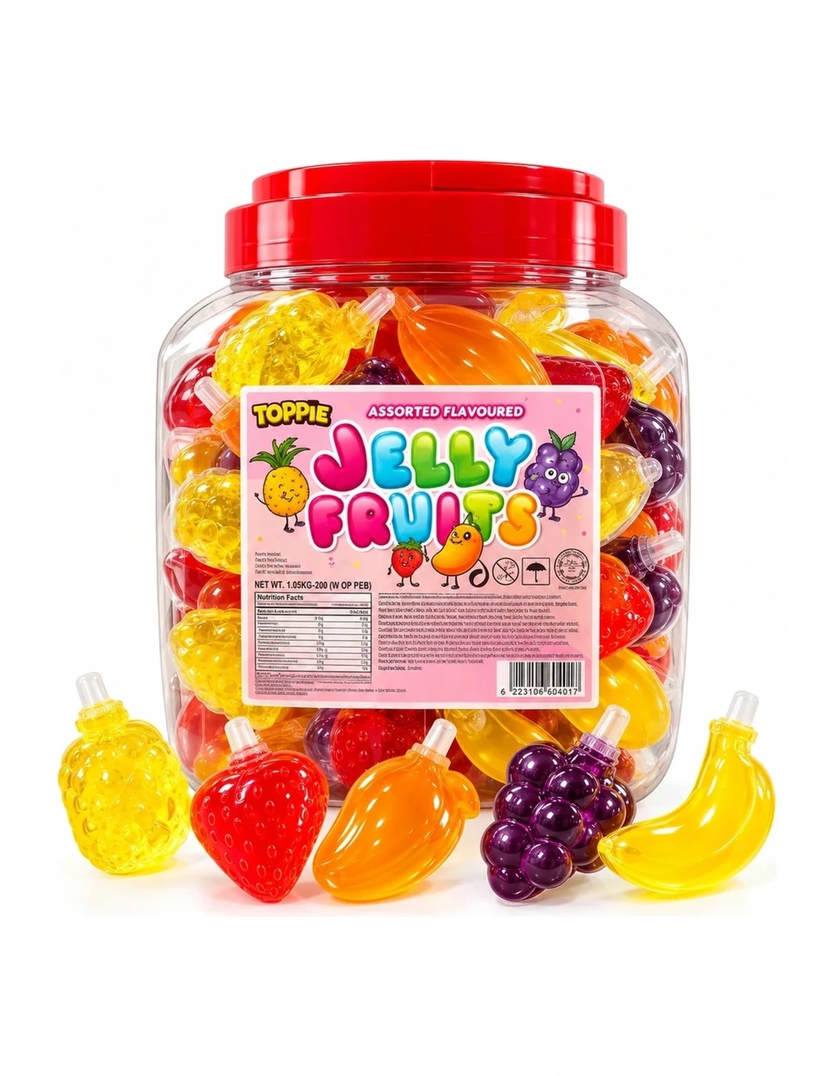 [P000392] TOPPIE JELLY FRUITS - JAR