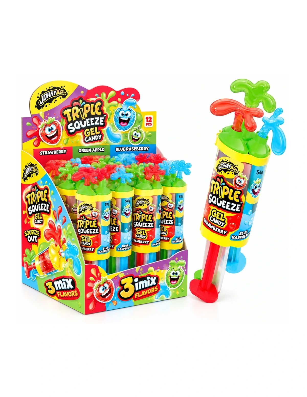 [P000161] TRIPLE SQUEEZE - 3 MIX FLAVORS - GEL CANDY [JB]