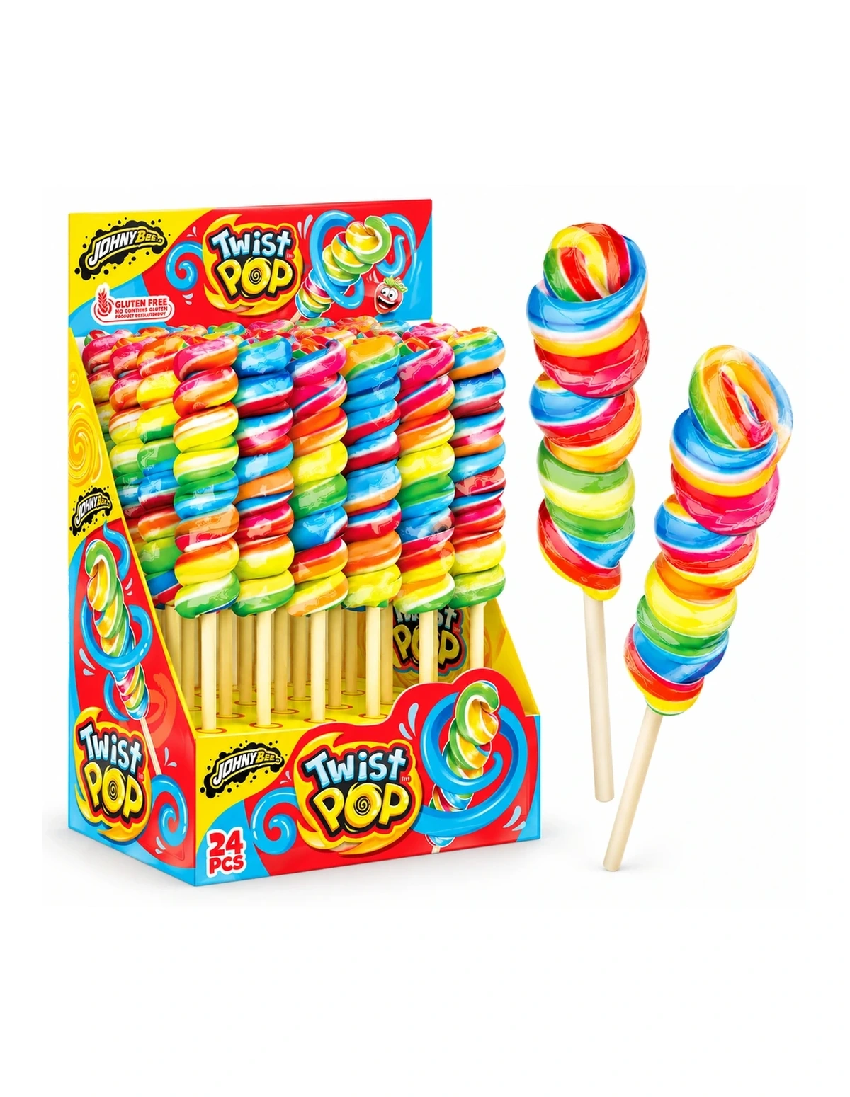 [P000395] TWIST POP - TWIST SHAPED, COLORFUL LOLLIPOP [JB]