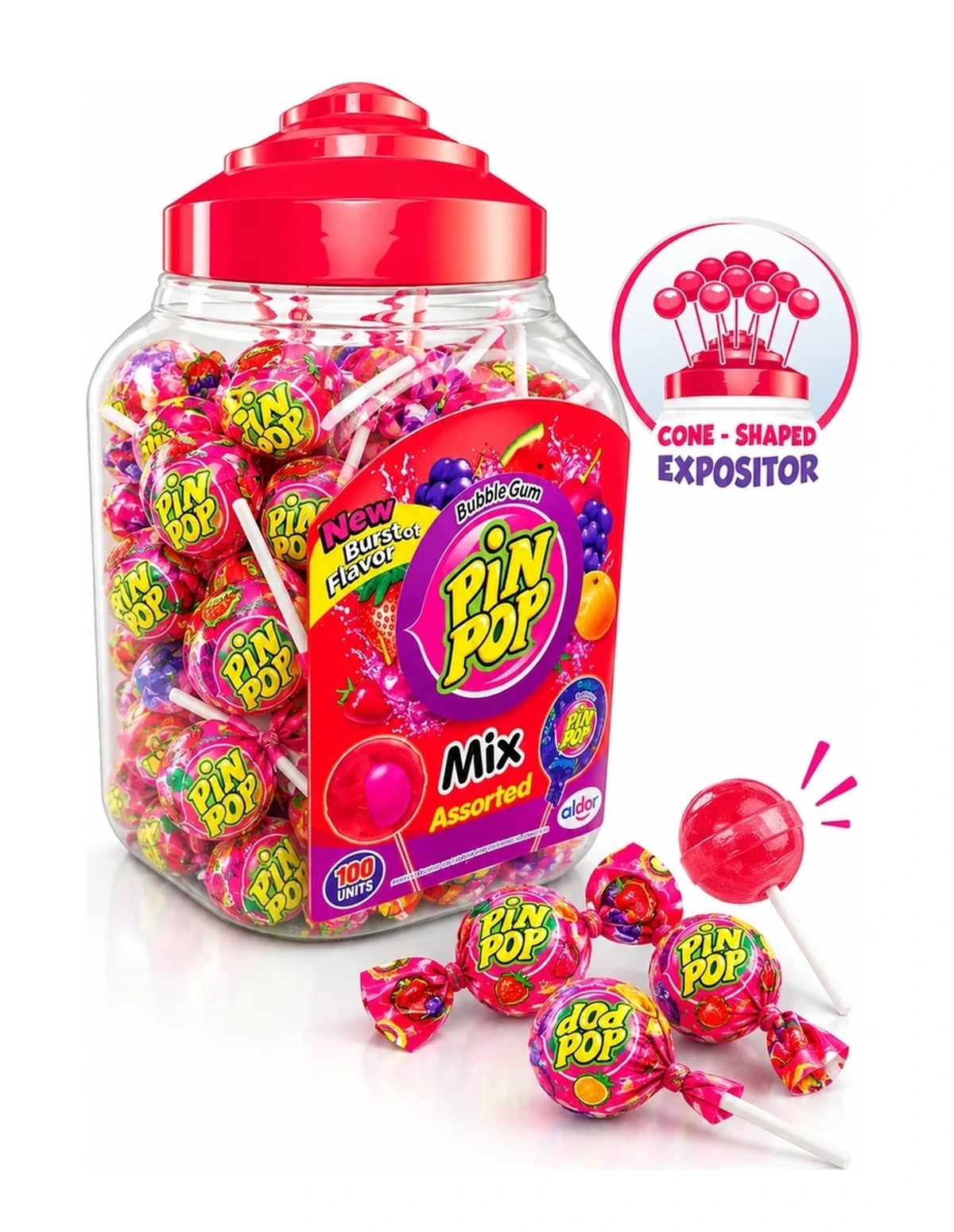 [P000090] PIN POP - MIX - ASSORTED - BUBBLE GUM [JB]